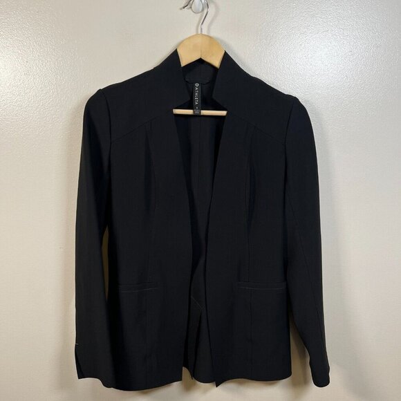 Athleta Cosmic Blazer Jacket Size 0 Black Work Office Career Business Travel - Picture 2 of 12